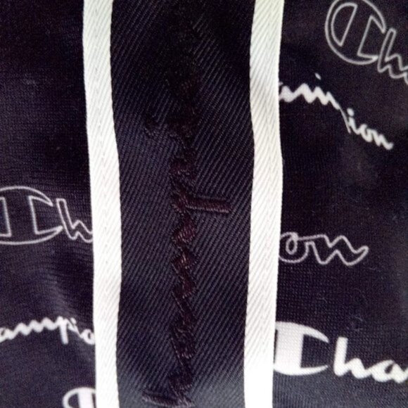 New Champion Black Printed Logo Long Sleeve Zippered Track Jacket WMN Size US XL - Picture 6 of 9